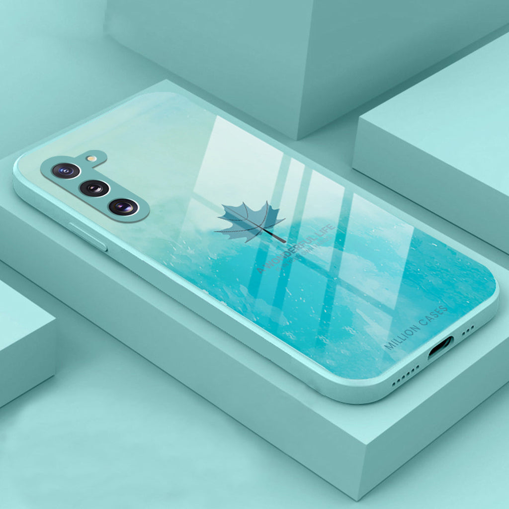 Galaxy Note 10 Series Watercolor Mapple Leaf Glass Case