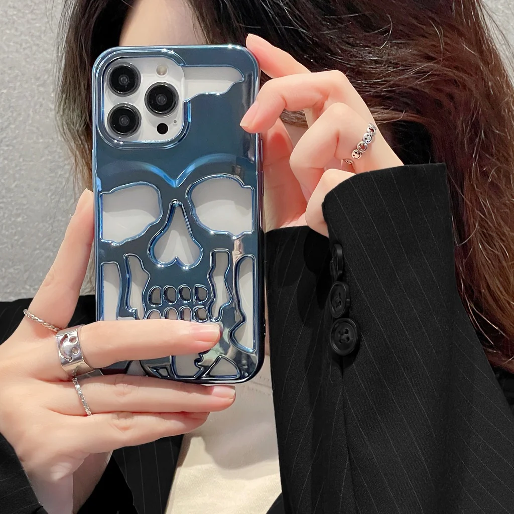 iPhone 14 Pro Hollow Skull Design Case