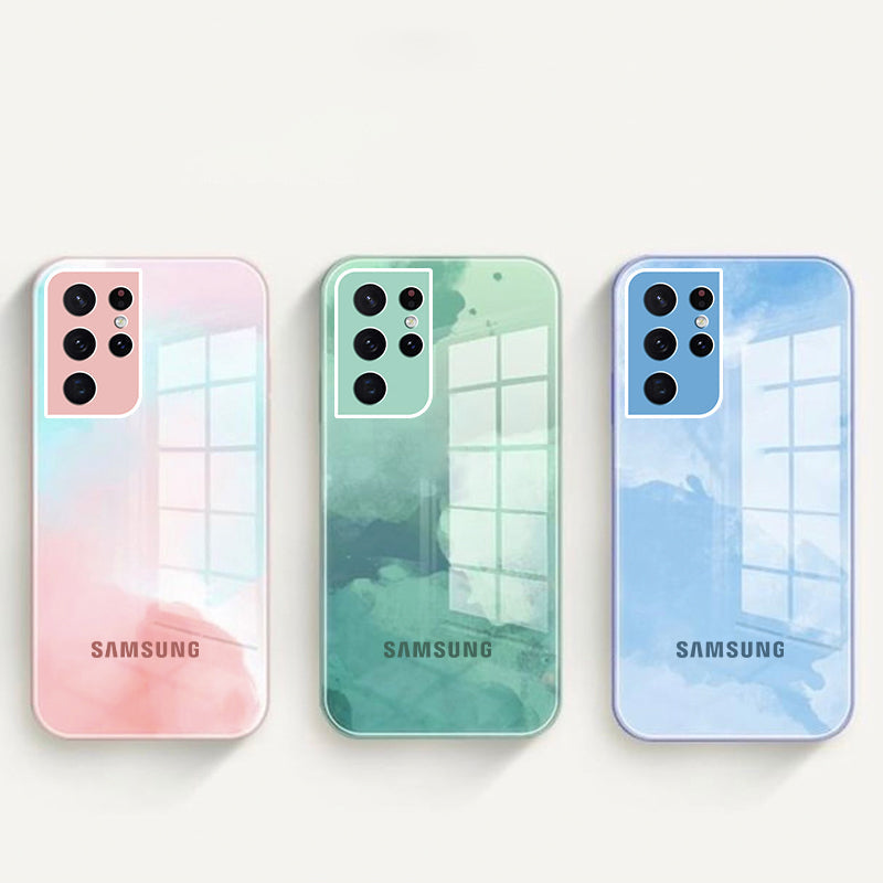 Galaxy Series For Colorful Wave Glass Phone Case