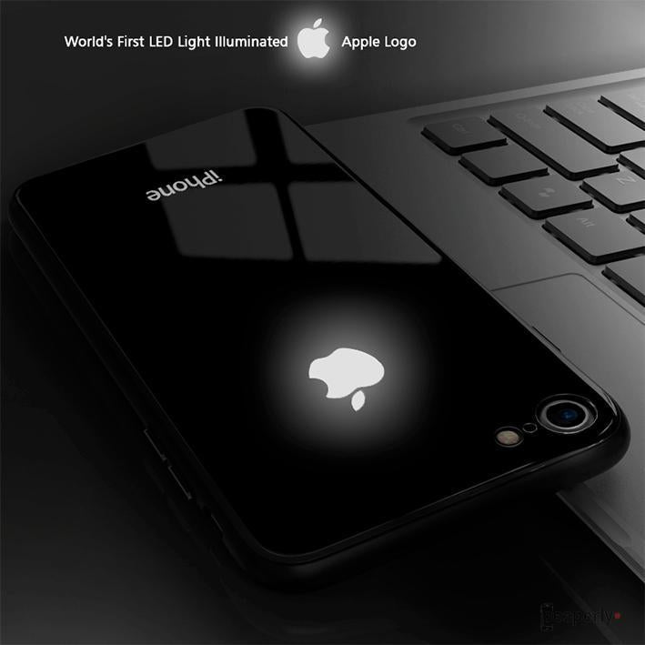 iPhone 7 LED Logo Glass Back Case