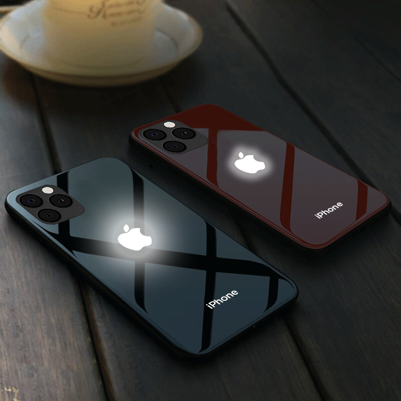 iPhone 11 Pro Max LED Logo Glass Back Case
