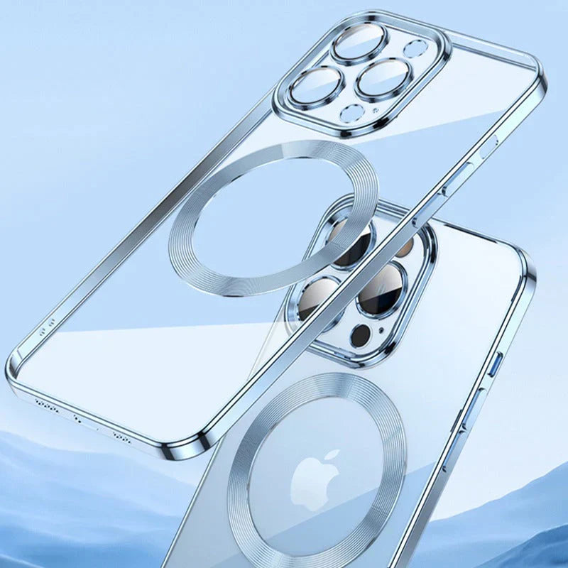 iPhone 13 Pro Max Luxury Plating Transparent MagSafe Case