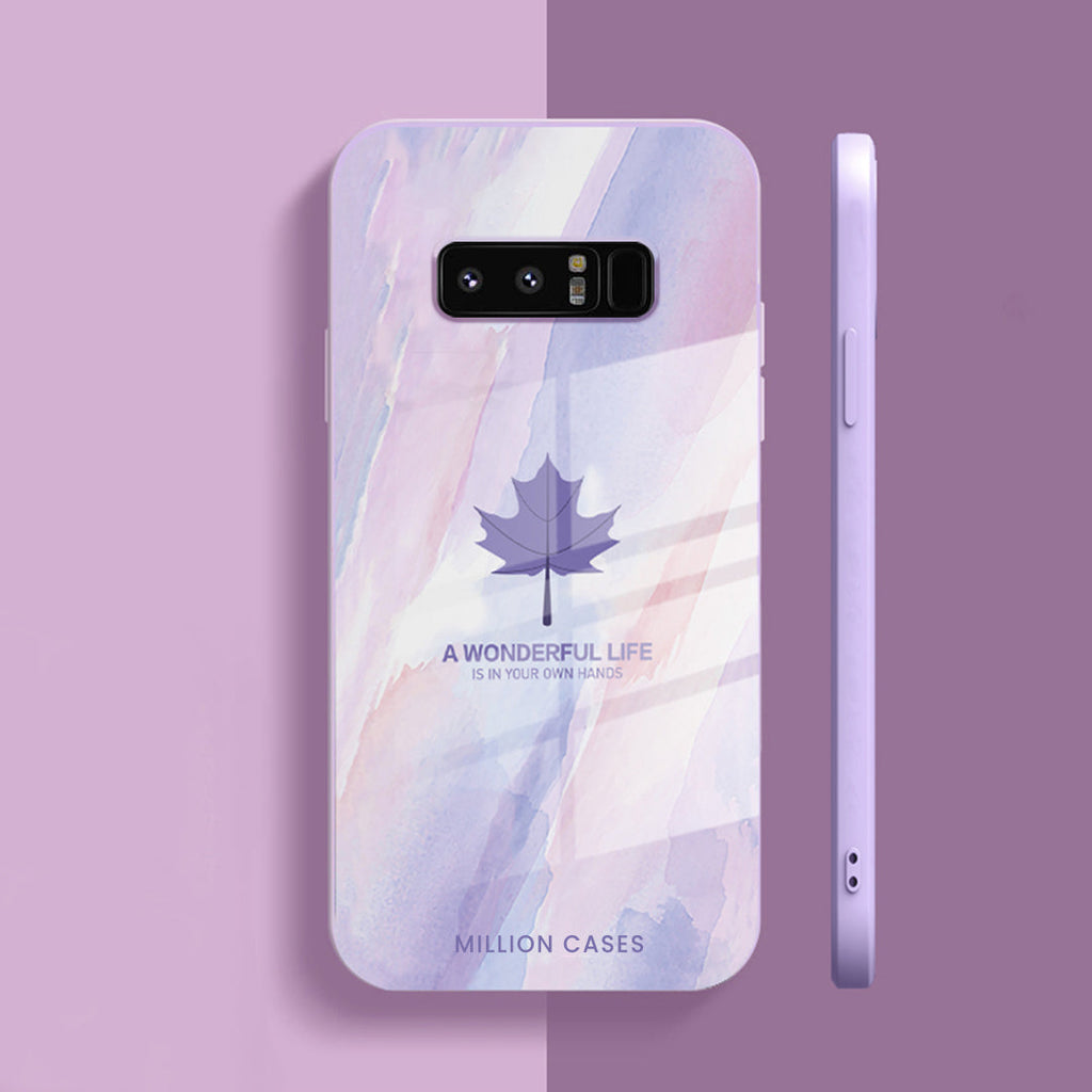 Galaxy Note 8 Watercolor Mapple Leaf Glass Case
